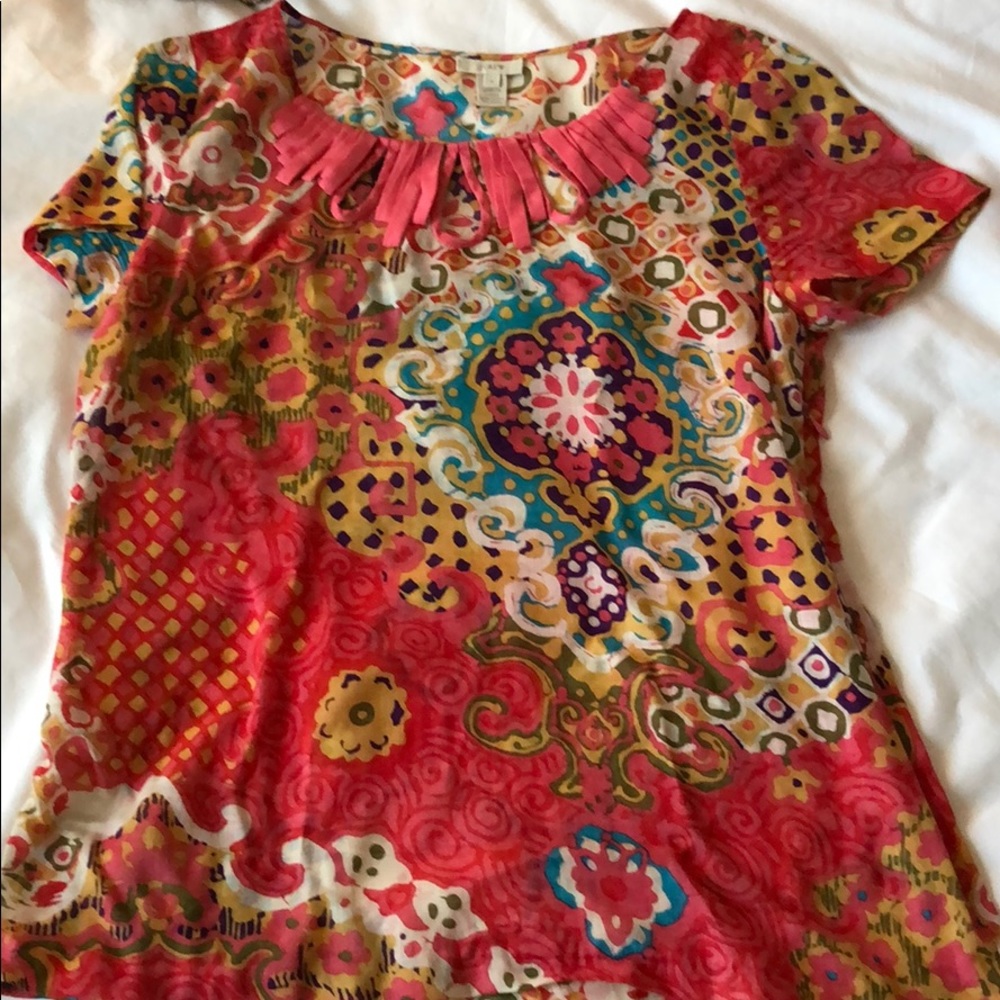 J crew printed blouse